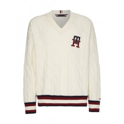 Pull en maille torsadée style cricket TOMMY HILFIGER