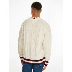 Pull en maille torsadée style cricket TOMMY HILFIGER
