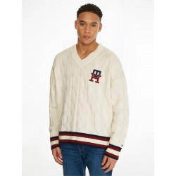 Pull en maille torsadée style cricket TOMMY HILFIGER