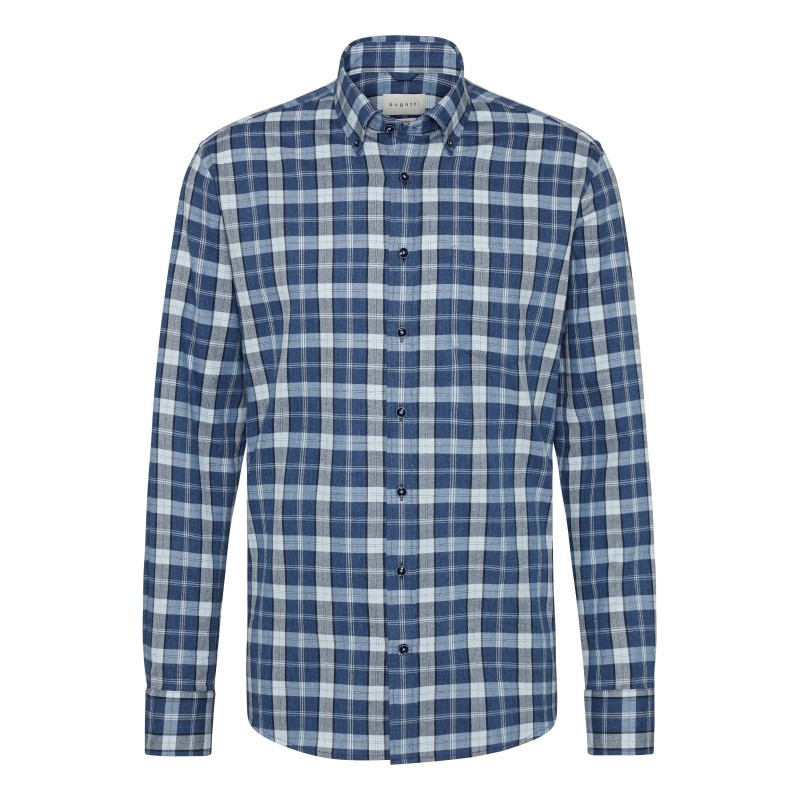 Chemise en flanelle de coton à carreaux BUGATTI