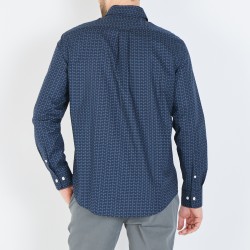 Chemise bleu foncé à micro-motifs exclusifs EDEN PARK