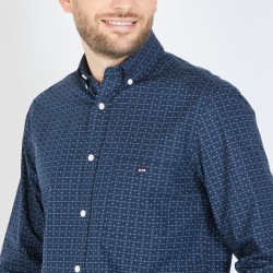 Chemise bleu foncé à micro-motifs exclusifs EDEN PARK
