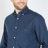 Chemise bleu foncé à micro-motifs exclusifs EDEN PARK