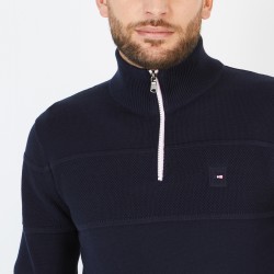 Pull col zippé en torsade décorative EDEN PARK