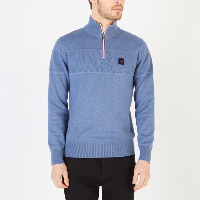 Pull col zippé en torsade décorative EDEN PARK