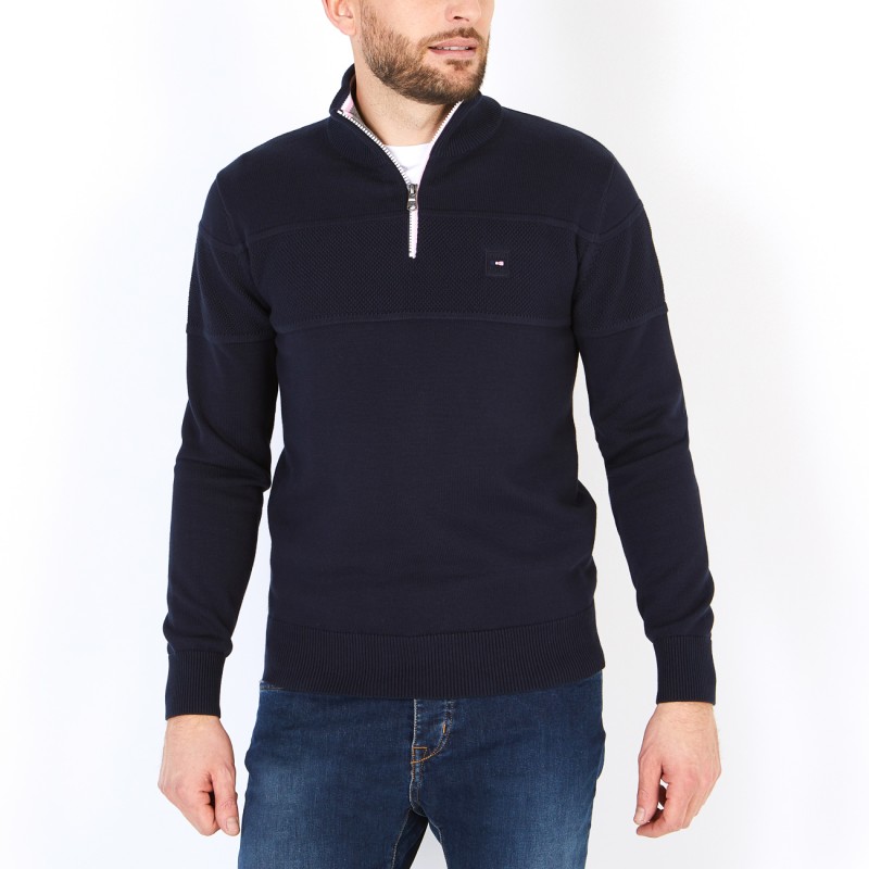 Pull col zippé en torsade décorative EDEN PARK