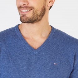 Pull col V laine mélangée...
