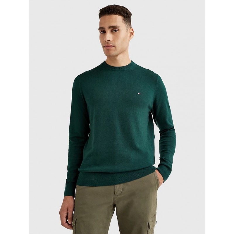 Pull col rond en coton/cachemire TOMMY HILFIGER