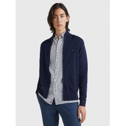 Cardigan zippé en coton/cachemire TOMMY HILFIGER