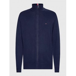 Cardigan zippé en coton/cachemire TOMMY HILFIGER
