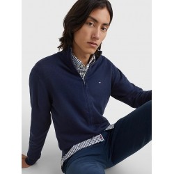 Cardigan zippé en coton/cachemire TOMMY HILFIGER