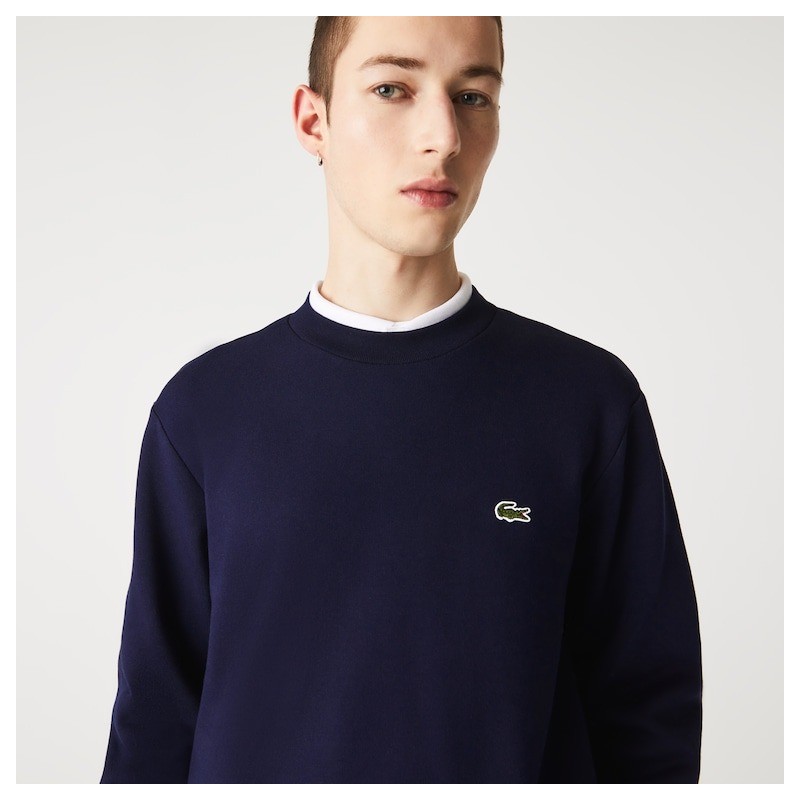 Sweatshirt en molleton gratté de coton biologique LACOSTE