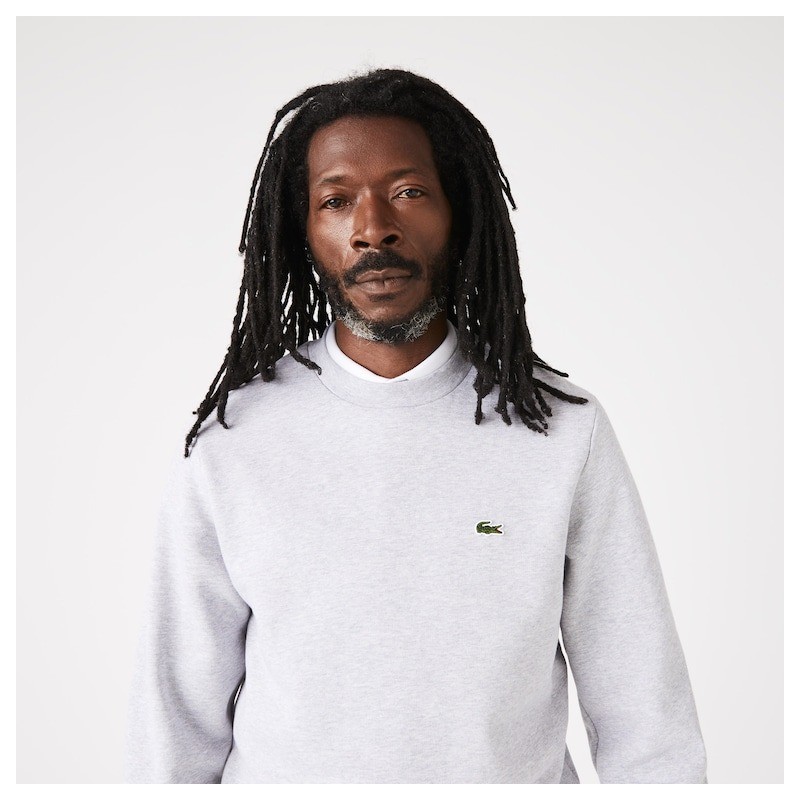 Sweatshirt en molleton gratté de coton biologique LACOSTE