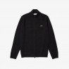 Cardigan zippé à col montant en laine unie LACOSTE