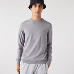 Pull à col rond en laine mérinos unie LACOSTE