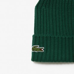 Bonnet unisexe en laine côtelée LACOSTE