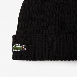 Bonnet unisexe en laine côtelée LACOSTE