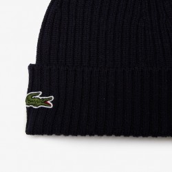Bonnet unisexe en laine côtelée LACOSTE