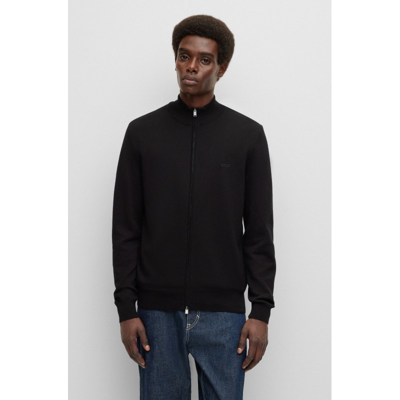Cardigan regular fit en coton structuré HUGO BOSS