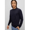 Pull regular fit col rond en coton HUGO BOSS