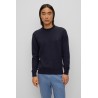 Pull regular fit col rond en coton HUGO BOSS