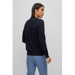 Pull regular fit col rond en coton HUGO BOSS
