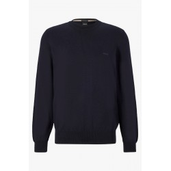 Pull regular fit col rond en coton HUGO BOSS
