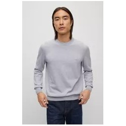 Pull regular fit col rond en coton HUGO BOSS