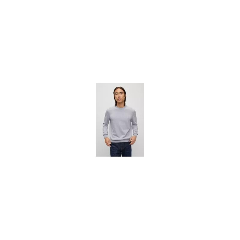 Pull regular fit col rond en coton HUGO BOSS