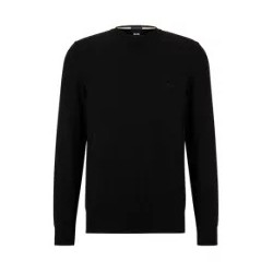 Pull regular fit col rond en coton HUGO BOSS
