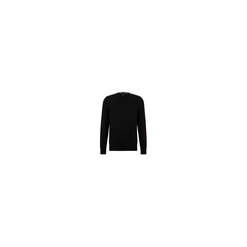 Pull regular fit col rond en coton HUGO BOSS