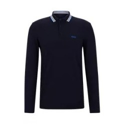 Polo en piqué de coton avec détails sur le col HUGO BOSS