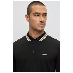 Polo en piqué de coton avec détails sur le col HUGO BOSS