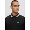 Polo en piqué de coton avec détails sur le col HUGO BOSS