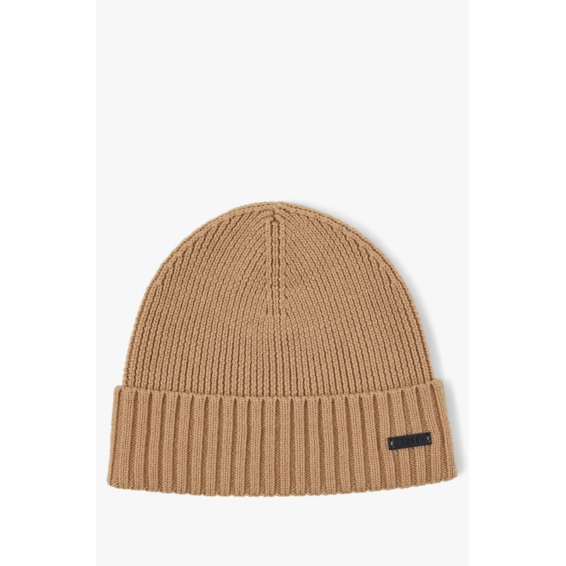 Bonnet en laine vierge avec patch HUGO BOSS