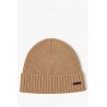 Bonnet en laine vierge avec patch HUGO BOSS