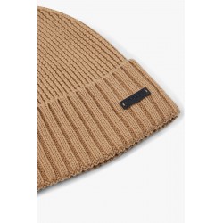 Bonnet en laine vierge avec patch HUGO BOSS