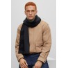 Echarpe en coton mélangé avec logo structuré HUGO BOSS