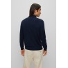 Pull en laine vierge à col zippé et logo brodé HUGO BOSS