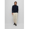 Pull en laine vierge à col zippé et logo brodé HUGO BOSS
