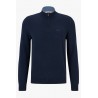 Pull en laine vierge à col zippé et logo brodé HUGO BOSS