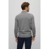 Pull en laine vierge à col zippé et logo brodé HUGO BOSS