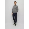 Pull en laine vierge à col zippé et logo brodé HUGO BOSS