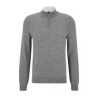 Pull en laine vierge à col zippé et logo brodé HUGO BOSS