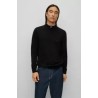 Pull en laine vierge à col zippé et logo brodé HUGO BOSS