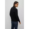 Pull en laine vierge à col zippé et logo brodé HUGO BOSS