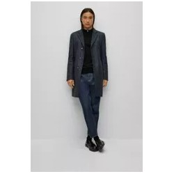 Pull en laine vierge à col zippé et logo brodé HUGO BOSS
