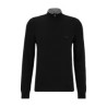 Pull en laine vierge à col zippé et logo brodé HUGO BOSS