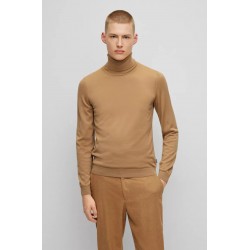 Pull à col roulé slim fit en laine vierge HUGO BOSS
