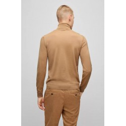 Pull à col roulé slim fit en laine vierge HUGO BOSS